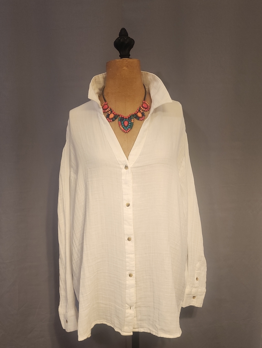 Old Navy White Oversized Button-Down Shirt